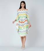 Orange And Yellow Chevron Midi Dress