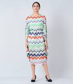 Blue And Orange Chevron Long Dress