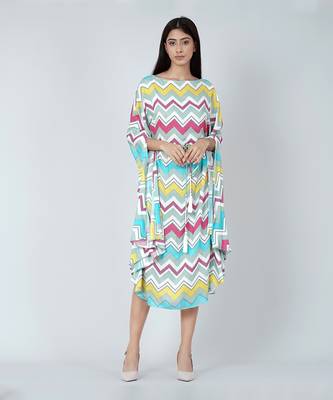 Blue And Pink Chevron Long Dress 1