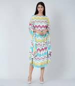 Blue And Pink Chevron Long Dress