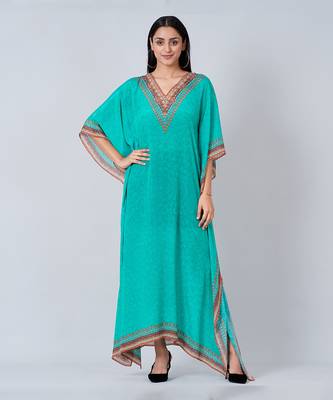 Green Pearl Full Length Kaftan 1