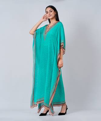Green Pearl Full Length Kaftan 2