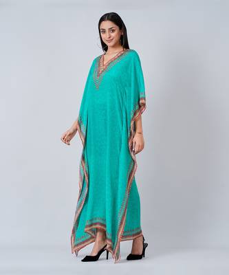 Green Pearl Full Length Kaftan 3