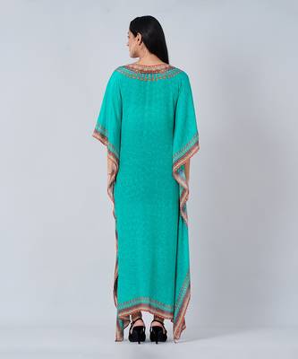 Green Pearl Full Length Kaftan 4