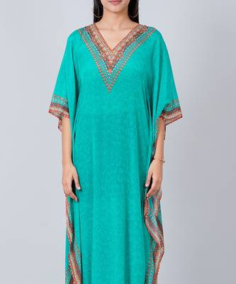 Green Pearl Full Length Kaftan 5
