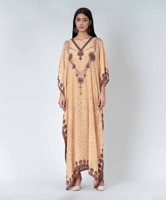 Yellow Pearl Full Length Kaftan 1
