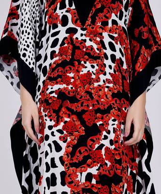 Red Baroque Full Length Kaftan 4
