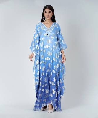 Blue Ombre Full Length Kaftan 1