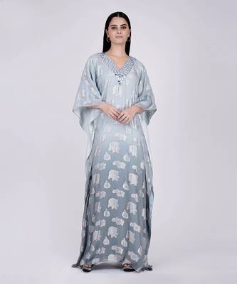 Grey Ombre Full Length Kaftan 1