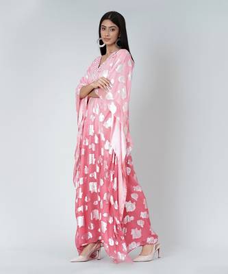 Rose Pink Ombre Full Length Kaftan 2