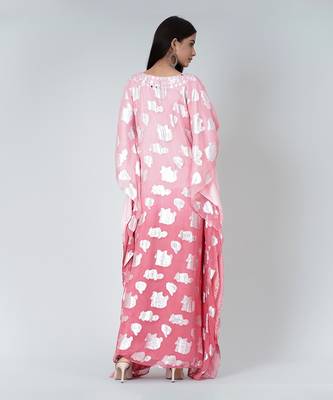 Rose Pink Ombre Full Length Kaftan 3