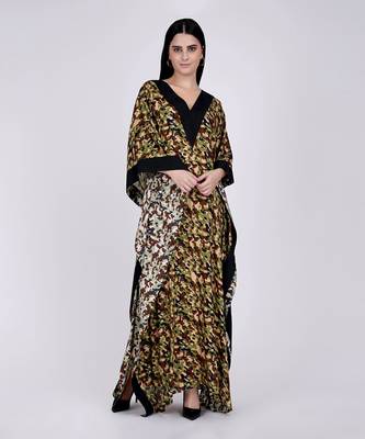 Forest Green Camouflage Full Length Kaftan 2