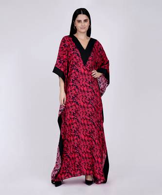 Red Camouflage Full Length Kaftan 1
