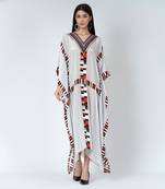 Grey Geometric Mid Length Kaftan