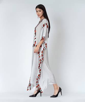 Grey Geometric Mid Length Kaftan 3