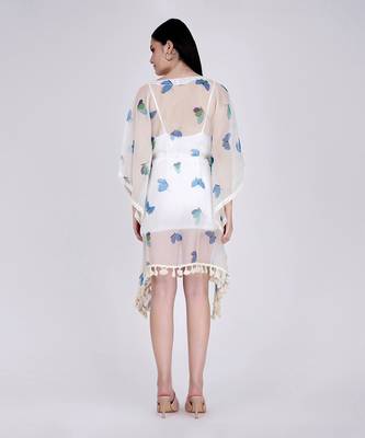 Aqua Butterfly Mid Length Kaftan 3