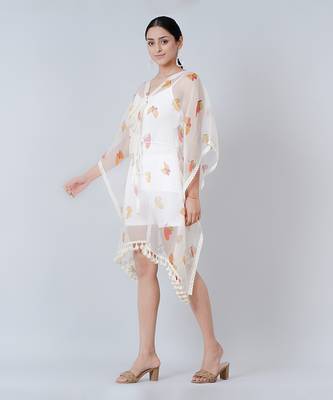 Mustard And Brown Butterfly Mid Length Kaftan 3