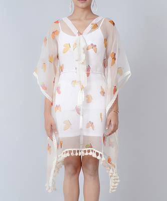 Mustard And Brown Butterfly Mid Length Kaftan 6