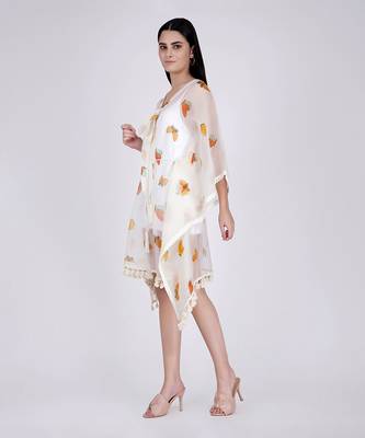 Yellow And Green Butterfly Mid Length Kaftan 2