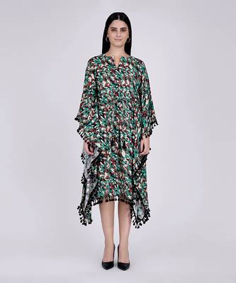 Green Camouflage Mid Length Kaftan 1