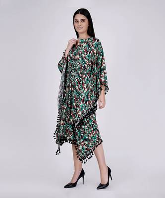 Green Camouflage Mid Length Kaftan 2