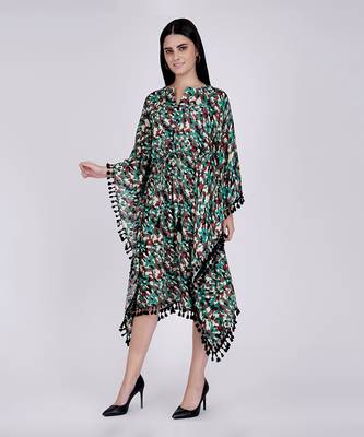 Green Camouflage Mid Length Kaftan 3