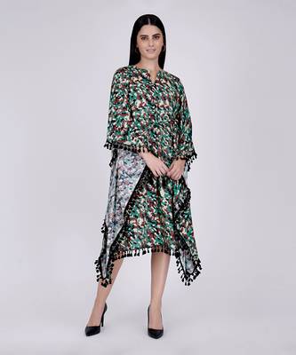 Green Camouflage Mid Length Kaftan 4