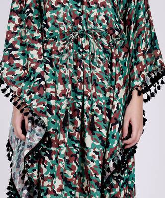 Green Camouflage Mid Length Kaftan 6