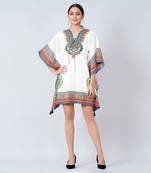 White And Green Tribal Kaftan Top