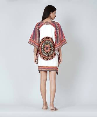 White And Red Tribal Kaftan Top 5