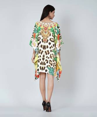 Multicoloured Animal And Fruit Print Kaftan Tunic 4
