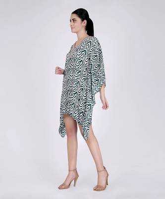 Green Zebra Print Kaftan Tunic 2