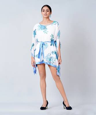 Blue Floral Kaftan Tunic 1