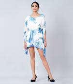 Blue Floral Kaftan Tunic