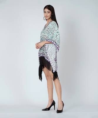 Teal Green Animal Print Kaftan Tunic 3