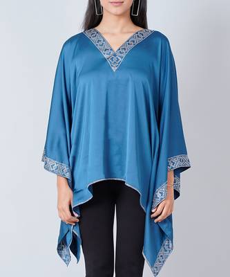 Blue Embellished Kaftan Top 4