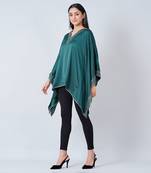 Dark Green Embellished Kaftan Top