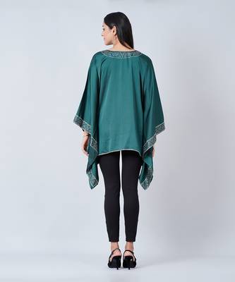 Dark Green Embellished Kaftan Top 3