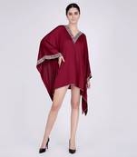 Maroon Embellished Kaftan Top