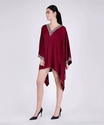 Maroon Embellished Kaftan Top 3