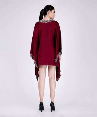 Maroon Embellished Kaftan Top 4