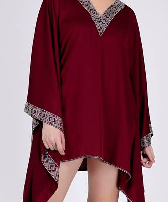 Maroon Embellished Kaftan Top 5
