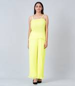 Neon Green Camisole And Pleated Palazzo Set