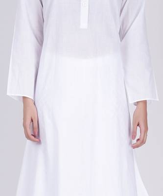 White Cotton Shirt Dress With Embroidered Pants Set 4
