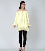 Yellow Lace Peasant Top