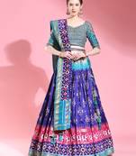 Multi Colour Embroidered Silk Traditional Lehnga Choli with Blouse Free Size