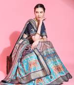 Multi Colour Embroidered Silk Traditional Lehnga Choli with Blouse Free Size