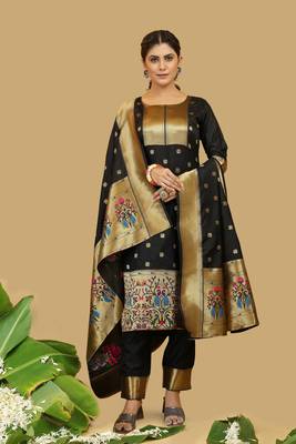 Black zari banarasi silk salwar 1