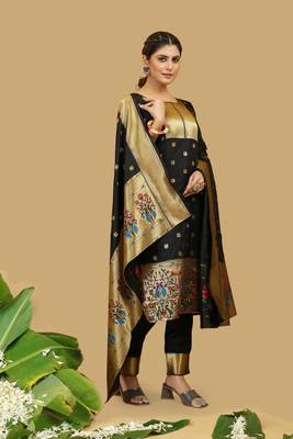 Black zari banarasi silk salwar 3