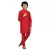 Red plain dupion boys-kurta-pyjama